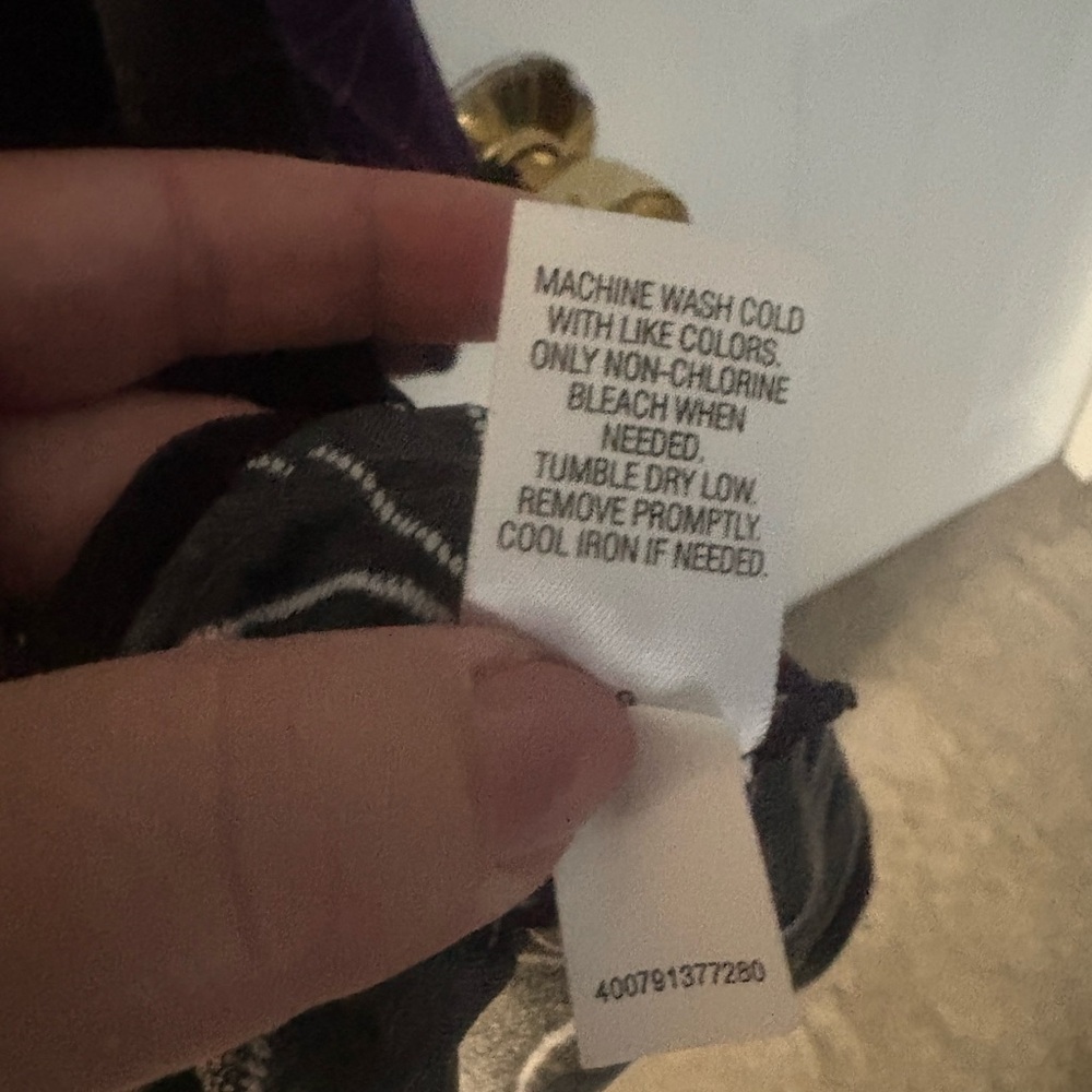 Croft & Barrow Purple and Black Floral Blouse - Picture 5 of 8